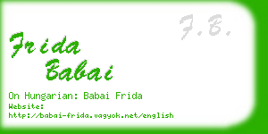 frida babai business card